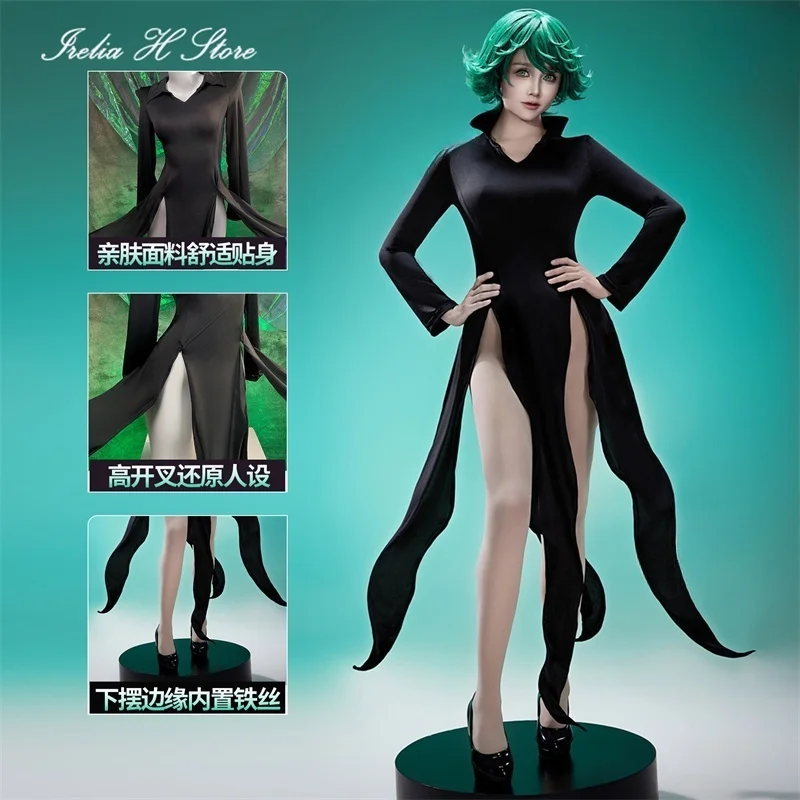 

Irelia H Store Anime Tatsumaki Black Sexy Tights Dress Cosplay Costume Halloween Costumes Party Dress Female