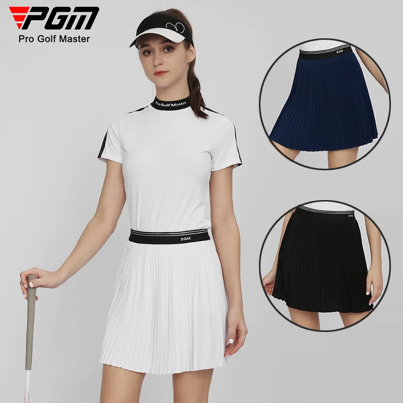 Pgm Golf Short Skirt Women Breathable Anti Glare Sports Skirt Ladies Golf Tennis Slim Pleated Skorts High Waist Pantskirts XS-XL