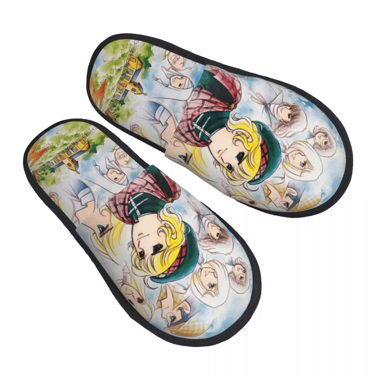 Zapatillas de casa de espuma viscoelástica suave con dibujos animados personalizados para mujer Candice Anime Manga acogedor y cálido suela antideslizante