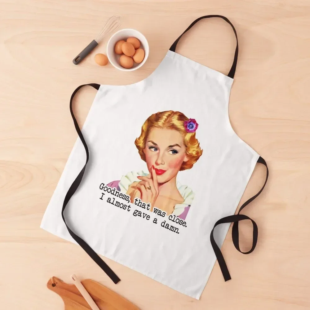 

Goodness I Almost Gave A Damn - Retro Housewife Apron Kitchen Kawaii Accessories esthetician Apron