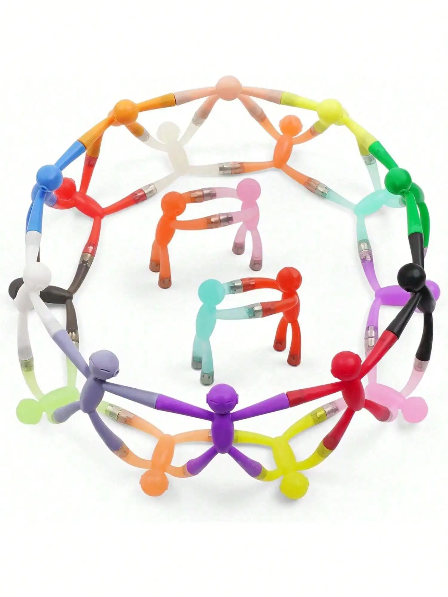 Creative Wall-Climbing Rubber Matchstick Man Hand-in-Hand Strong Magnetism Crawling Toy, Refrigerator Magnet Man