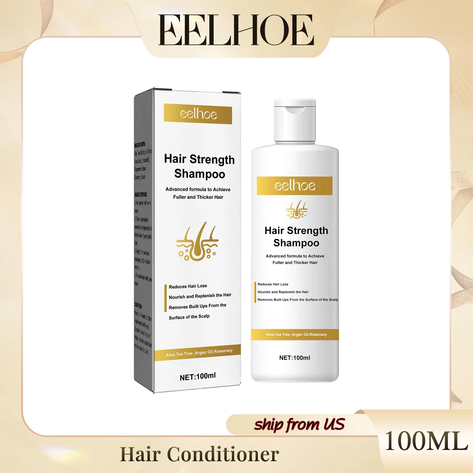 Eelhoe Firming Shampoo Hair Cleansing Stimulates Scalp Dredging Hair Follicles Prevent Hair Breakage Massaging Scalp Shampoo