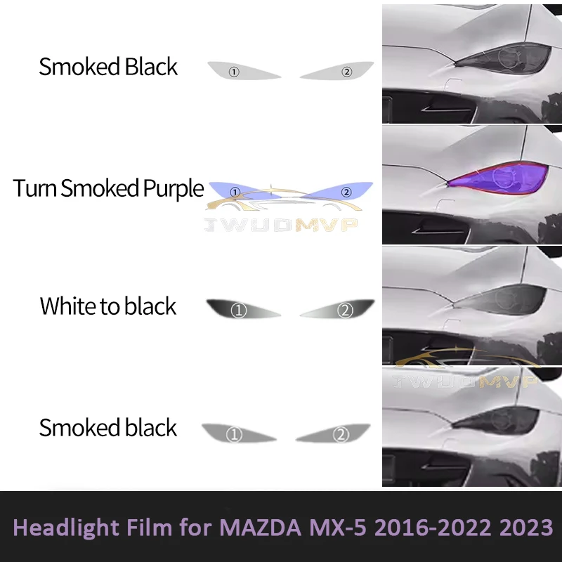 

Умная фотохромная защитная пленка для фар PPF TPU для MAZDA MX5 MX-5 2016-2022 2023, самовосстанавливающаяся пленка против царапин