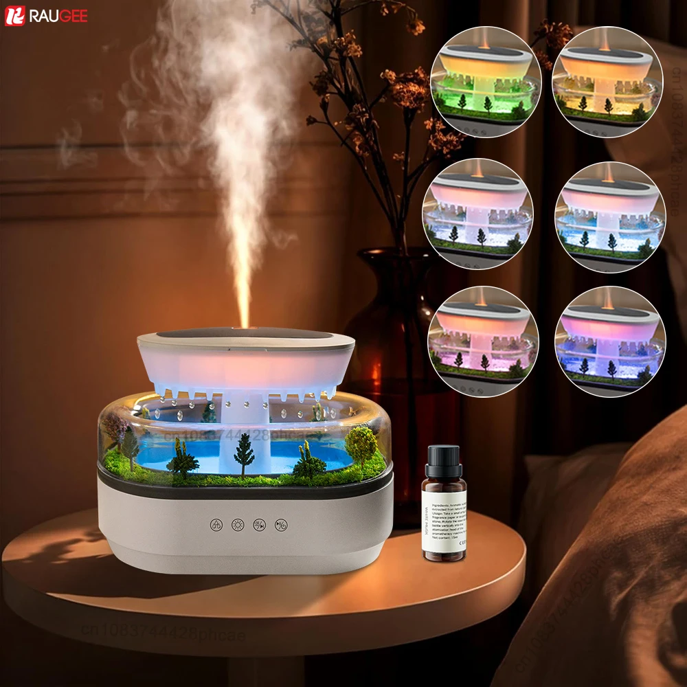 Raindrop Air Humidifier Aroma Diffuser Home Essential Oil Diffuser Water Drop Aromatherapy Fragrance Diffuser with Night Light