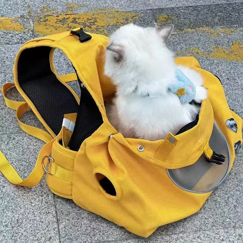 For Cat Carrier Backpack Portable Breathable Canvas Pet Travel Bag Large Tote for Small Dogs Cats Outdoor Walking Hiking