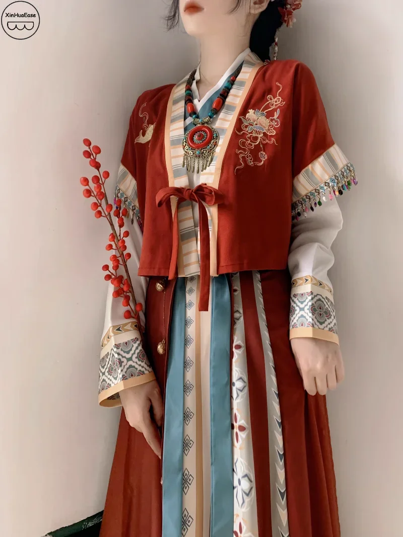 

WATER Red Hanfu Women Chinese Traditional Clothing Female Han Element Daily Improvement Wei Jin Style Sinicization Cosplay