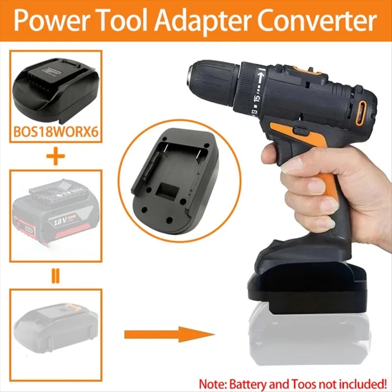 ALASICKA Battery Adapter BOS18WORX6 for Bosch 18V BAT618 Li-Ion Battery Convert To Work for Worx 20V 6 Pin Cordless Power Tools