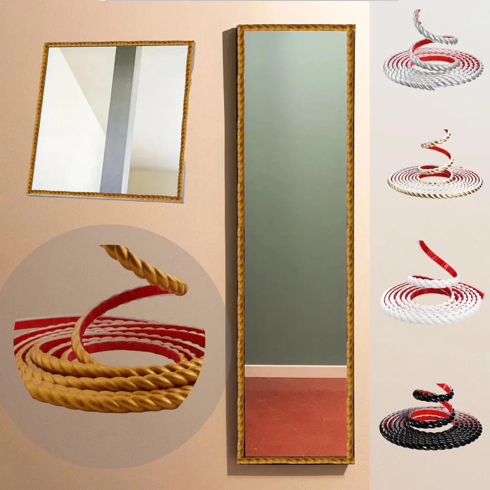 1pc 5M Flexible Moulding Trim Wand Trim Selbstklebende Weiche Spiegel Rahmen Decke Moulding Schrank Rand Trim Hause dekoration
