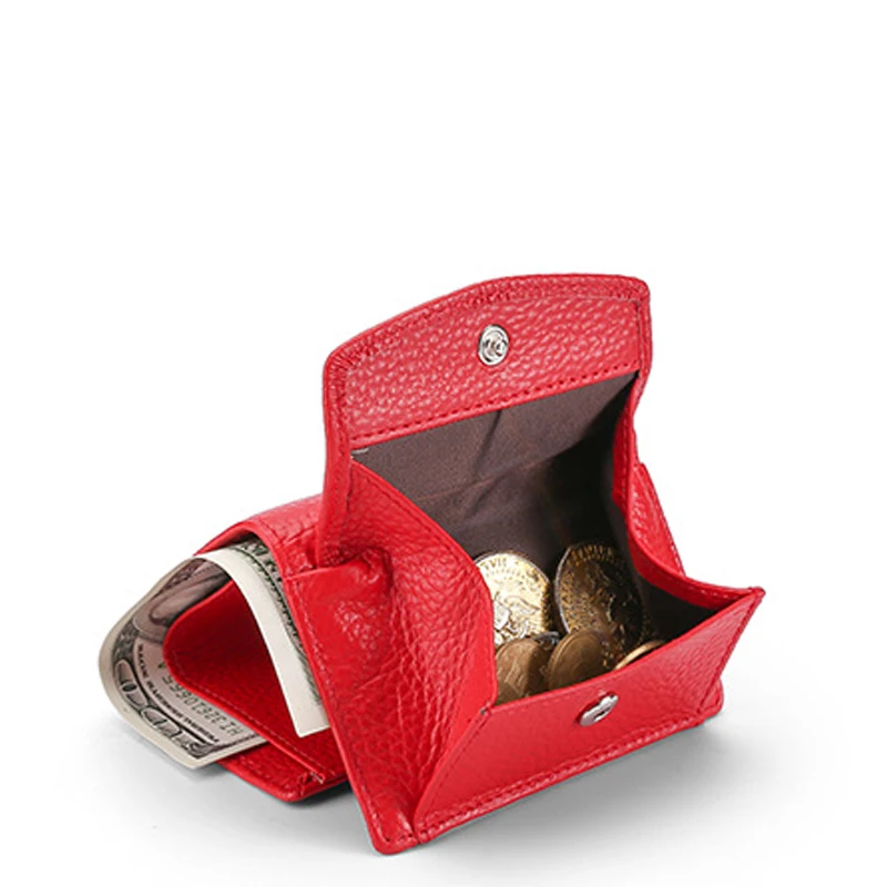 Pu Leather Mini Wallet Women Anti-Credit Card Fraud Small Purse Folding Clutch Coin Bag Money Clip Short Style for Daily Use