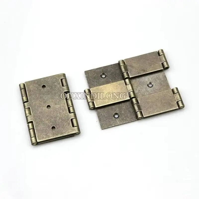 Retro Vintage 8PCS Metal Antique Furniture Hinges Folding Screen Hinges Double-Sides Flip Hinges for 18mm~50mm Thickness Boards