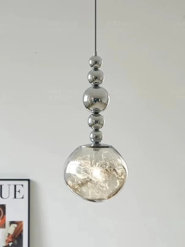 Nordic modern single head retro lamp luxury chandelier simple bar restaurant bedroom design long line pendant hanging
