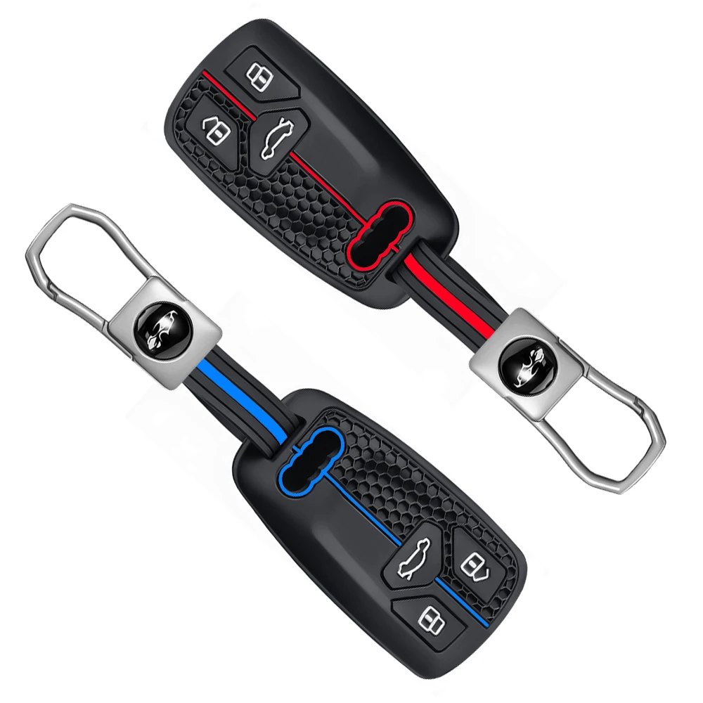 

Silicone Remote Key Case Holder For Audi A5 A4 B9 TT Q7 A6 Q5 Sline SQ5 8S 8W 4M S4 S5 S7 TTS TFSI RS 3 Button Car Key Cover