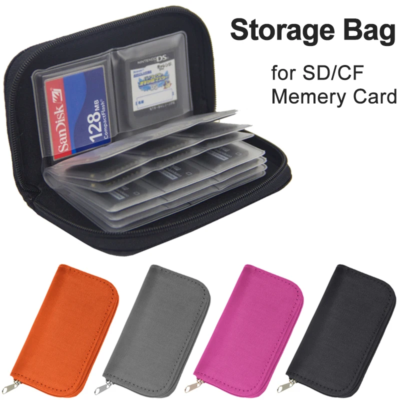 Memory Card Storage Bag 22 Slots Portable Protective Case Holder Wallet Box For CF/SD/Micro SD/SDHC/MS/DS Protector Pouch