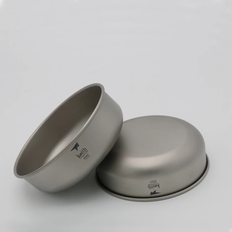 Keith Camping Tableware Titanium Bowls Pan Fruit Vegetable Food Container Bacteriostatic Flatware OutdoorHiking Picnic Cutlery
