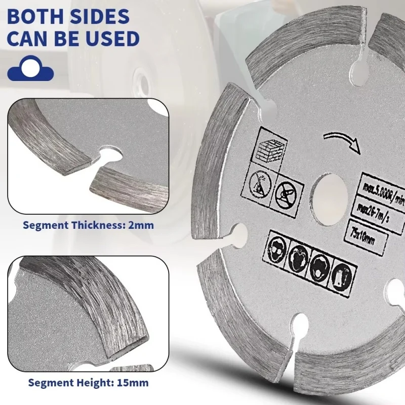 1Pcs 3 Inch/75mm Angle Grinder Saw Blade Diamond Mini Saw Blade Cutting Wheel for Cutting Tile Ceramic Concrete Marble