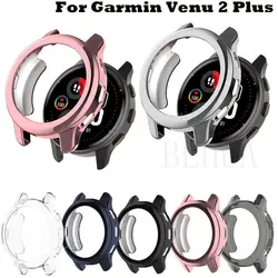 Protector Cases For Garmin Venu 2 Plus Smart Watch Protective Case Cover Soft TPU Bumper Shell Replacement Accessories Frame