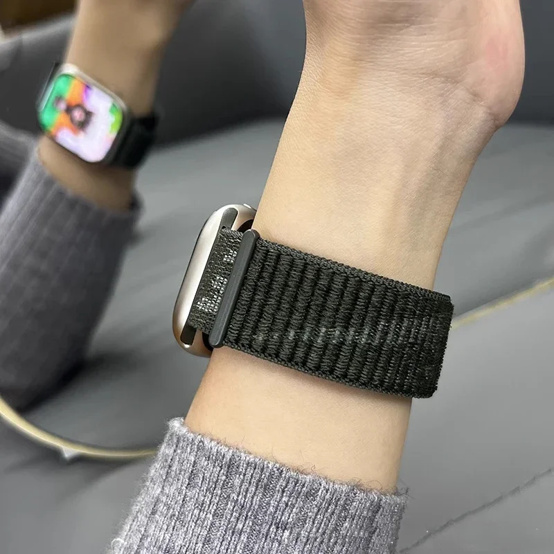 Sport Loop Strap For Apple Watch Ultra 2 Band 49mm 44mm 45mm 38mm 4140/42mm Nylon bracelet correa iwatch Series 9 8 Nik E