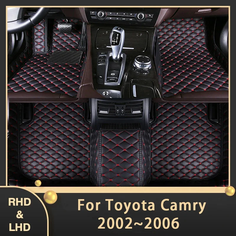 Car Floor Mats For Toyota Camry Daihatsu Altis XV30 2002~2006 Custom Auto Foot Pads Leather Carpet Interior Accessories 2005