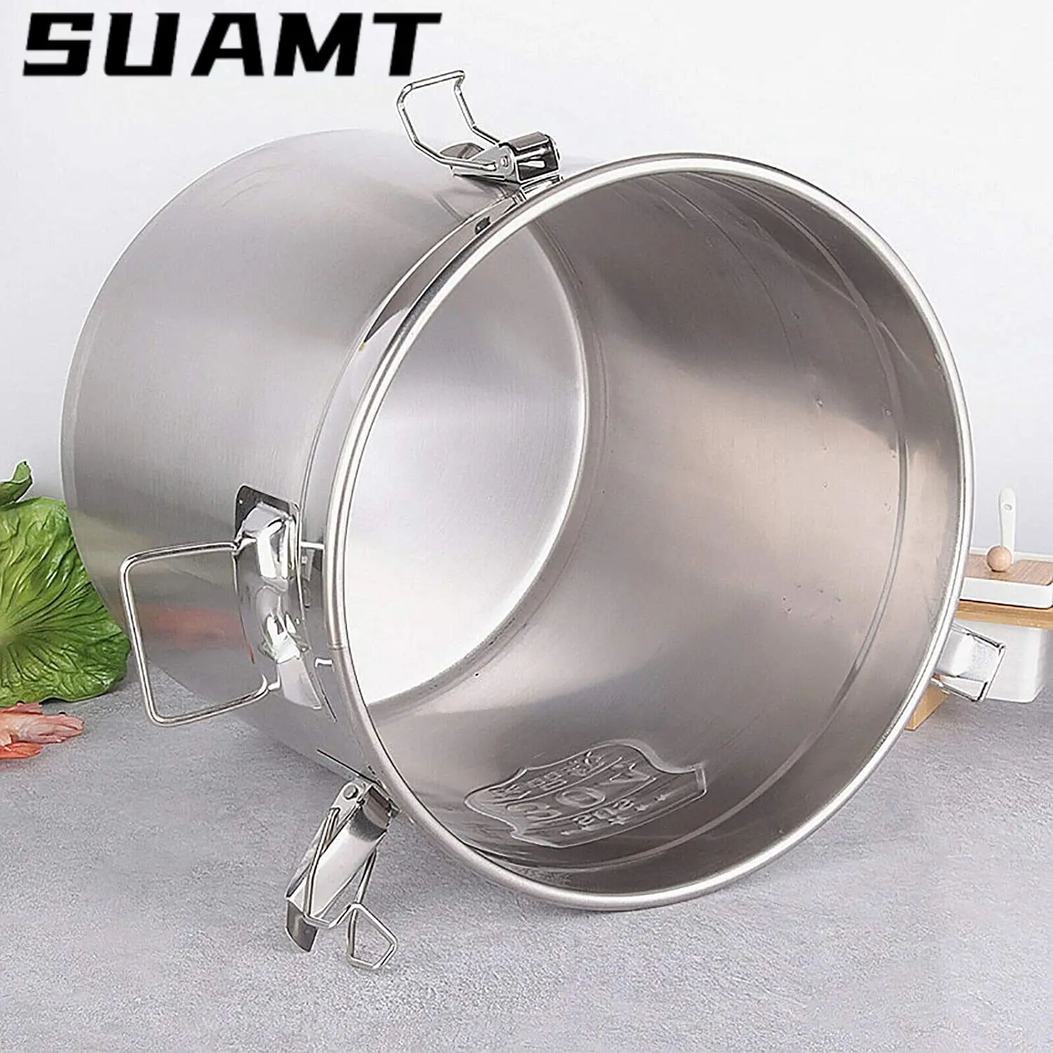 

12L Stainless Steel Cereal Rice Storage Container Bucket Airtight Canister + Lid Storage Canister Cereal Container