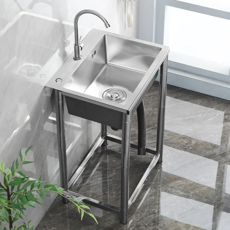 Stainless steel sink large single slot handmade basin thickened