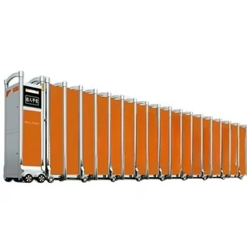 Automatic Electric Retractable Folding Gate Warehouse Driveway Barrier Telescopic Sliding Gate Trackless Fence Retractable