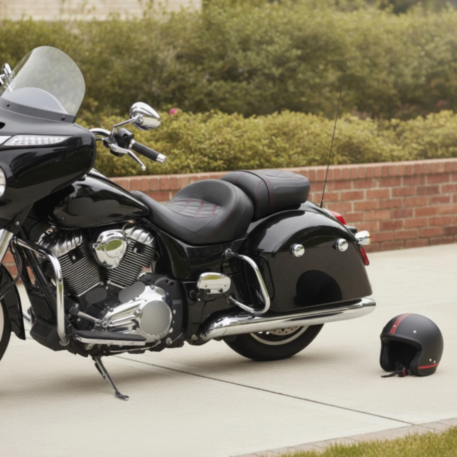 Ergonomic Cruiser Seat Assembly with Textured Quilted Design Two-piece Motorcycle Seat for Firm Support