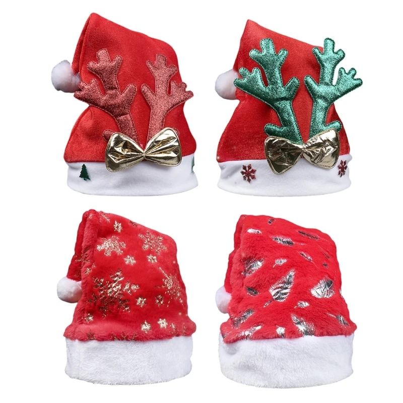 

Christmas Santa Hat with White Brim Caps New Year Party Cosplay Accessories Dropship