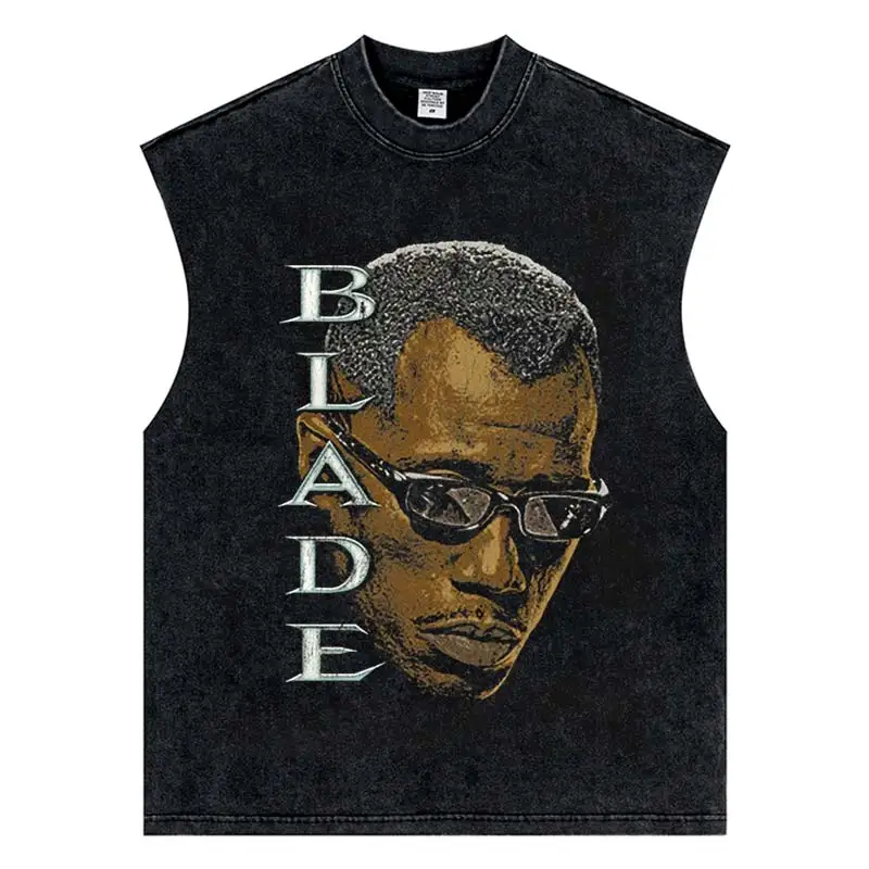 2025 Punk Summer Portrait Print Vest Hip Hop Streetwear Vintage Harajuku Oversized Tank Top Sleeveless Washed Loose Cotton Tops
