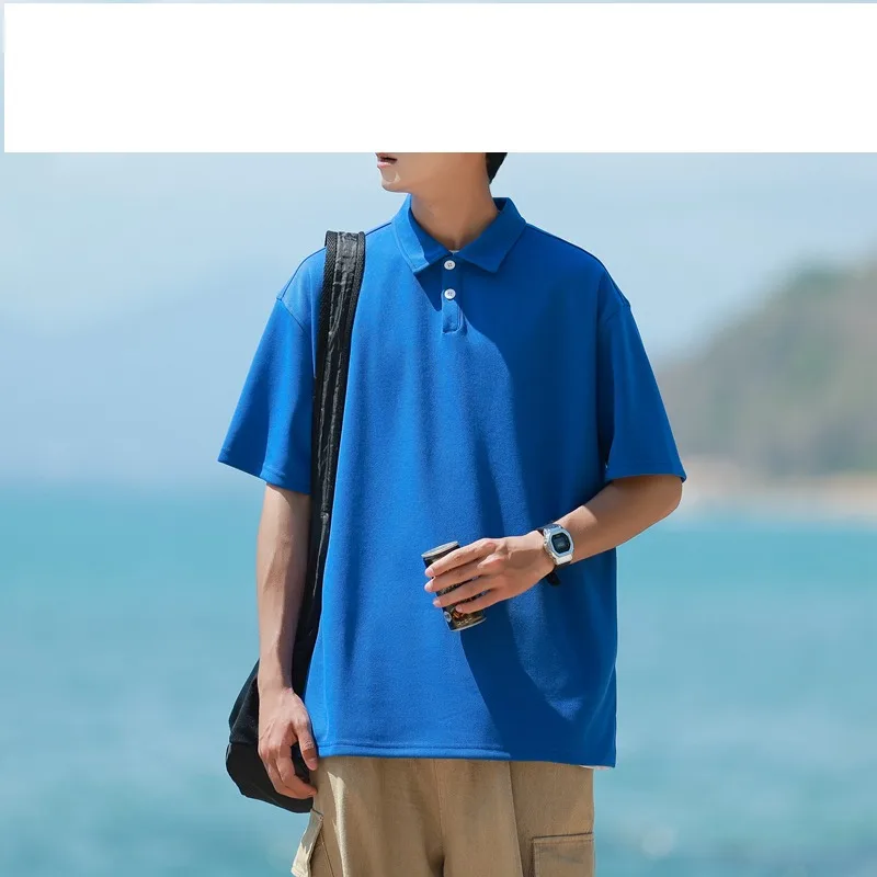 Men's Summer Pullover Short Sleeve Turn-down Collar Solid Button Preppy Style T-shirt Fashion Formal Casual Office Lady Tops