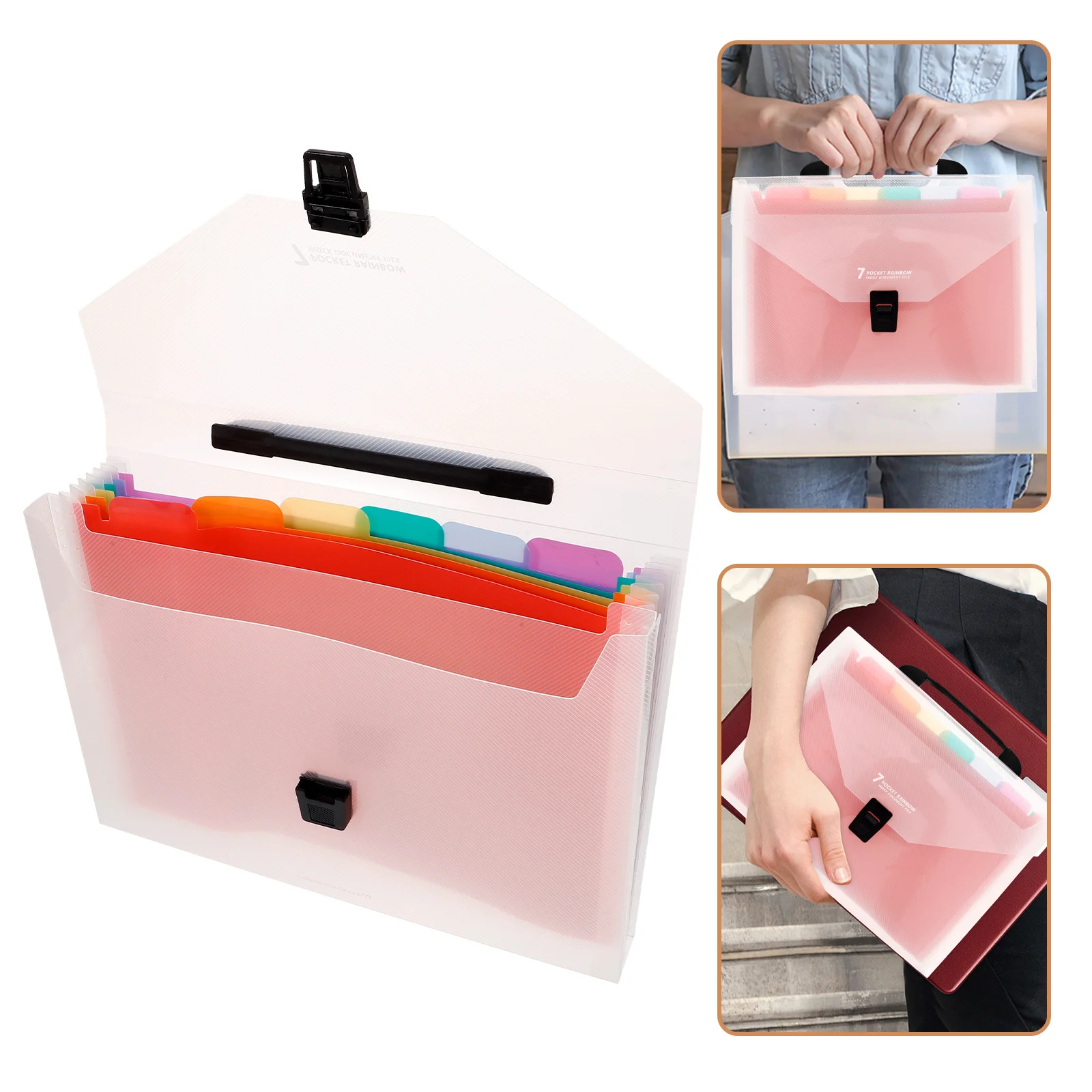 سعة كبيرة منظم ملفات الأكورديون مجلد مستندات محمول متعدد جيوب حقيبة التخزين لورق فرز استلام فاتورة المكتب