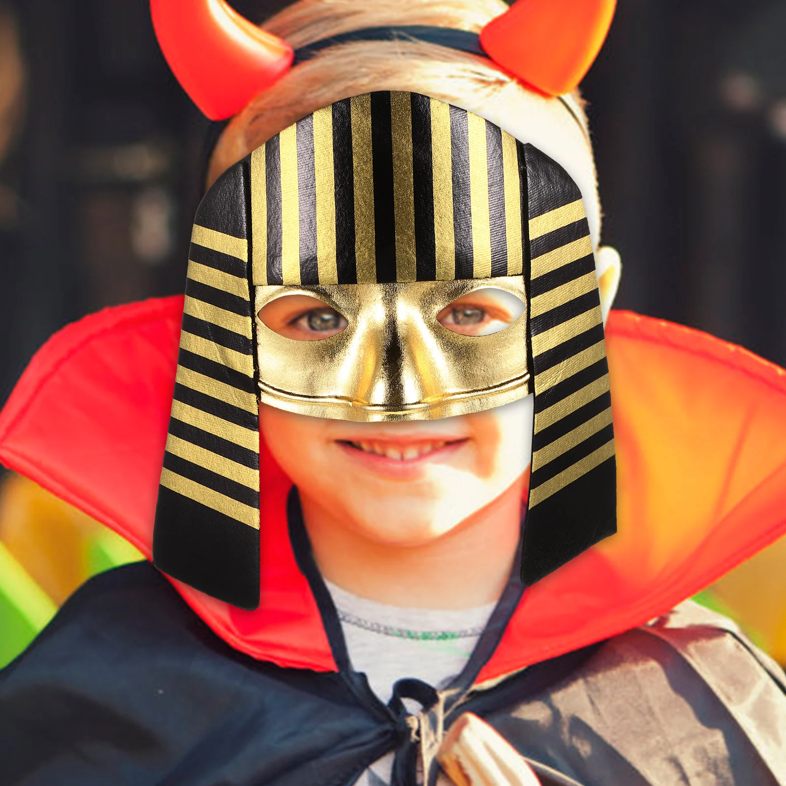 

Pharaoh Mask Halloween Costumes Egyptian Accessories Kids Makeup Props Decorative Cloth Funny Child Dress-up Face Masks