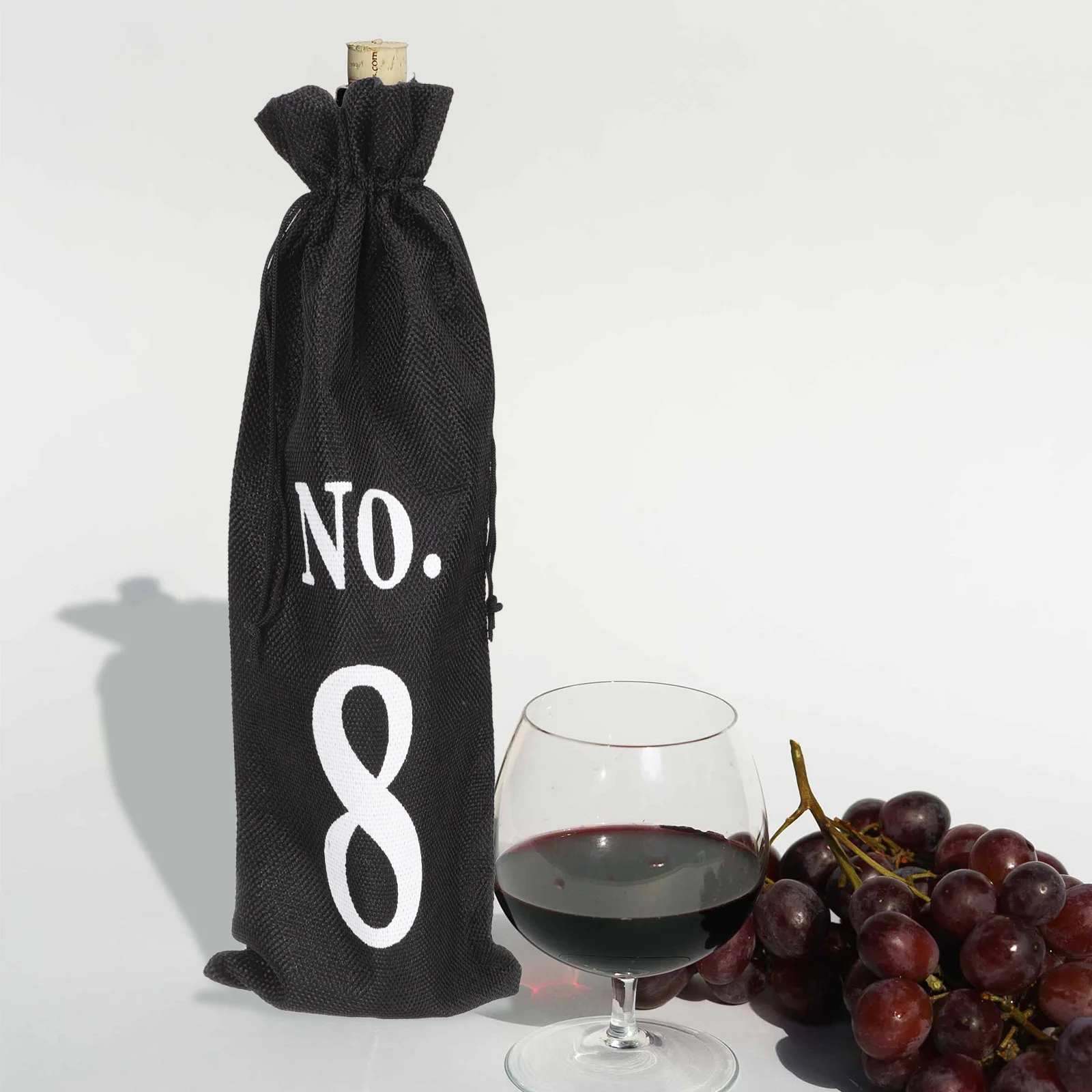

10 Pcs Wine Bottle Bag Set Party Favor Bags Drawstring Carrier Jute Wrapping Small Burlap Linen