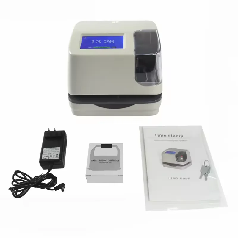 ljc  Touch Screen Automatic Time Recording USB Flash Disk Multifunctional DST Supported Electronic Date and Time Stamp Machin