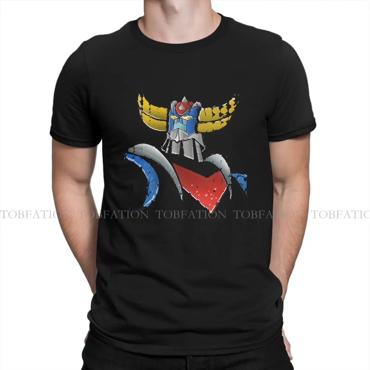 Ufo Robot Grendizer Rain Glass 100% Cotton T Shirt Vintage Gothic Men's Tee Shirt O-Neck  Men Clothing