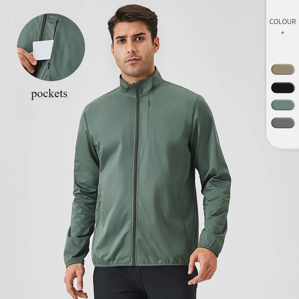 Man's Sports Jacket Fall Winter Zipper Long Sleeve Gym Top Outdoor Men Running Windbreaker Fitness Male Coat Workout Jacket