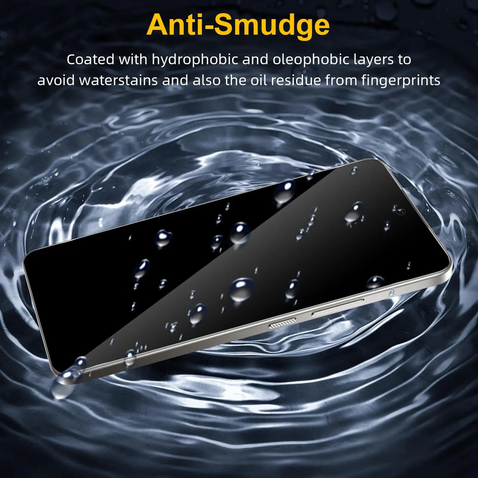 Anti-Spionage-Displayschutzfolie für Xiaomi 14T Pro, gehärtetes Glas, Blickschutz, kratzfest, 9H, case-freundlich, hochwertiges Aluminium-Mica – Detail 6