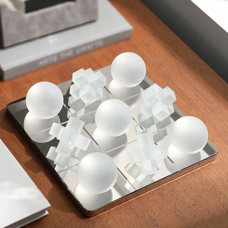 Stainless steel simple square jewelry entrance hall modern imitation chessboard living room jewelry bedroom home decoration