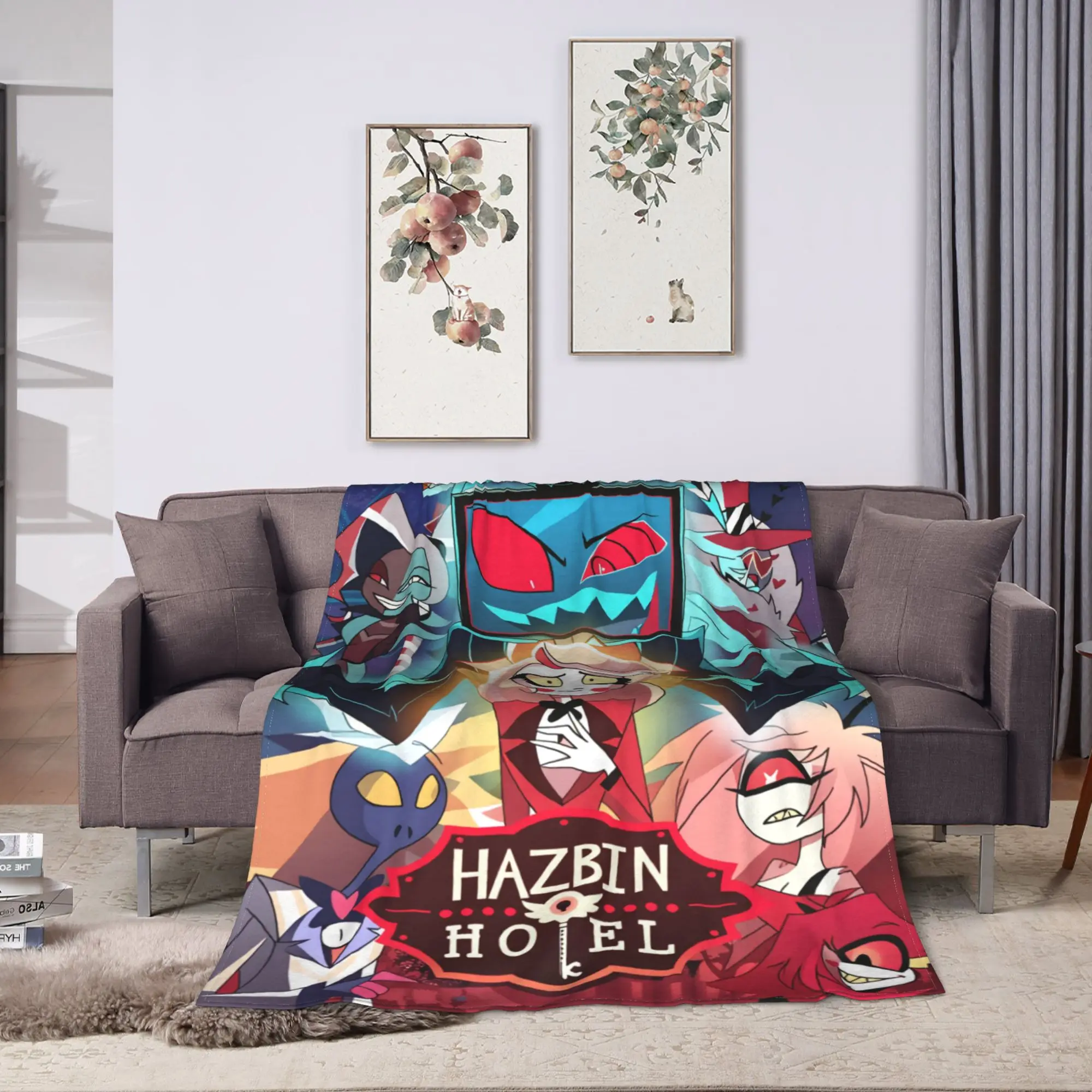 Hazbins Hotels Lucifer  Plush Blanket Students  Flannel Bedding Throws For Home Decor Warm Custom Quality Bedspread Birthday