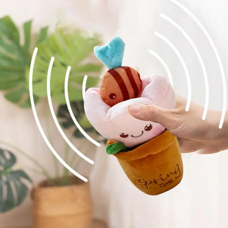 

Dog Food Puzzle Cat Puzzle Toy Puppy Foraging Doll With Sound Paper Treat Hiding Games Versatile Stuffed Plant For Home Pet