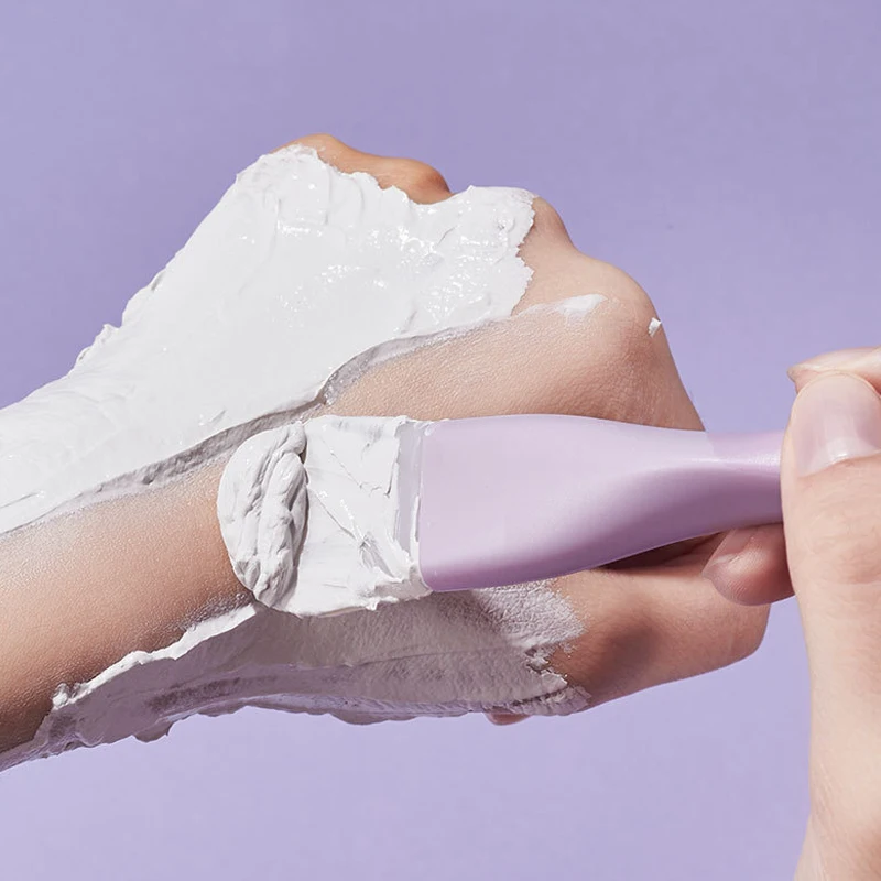 Cepillo de máscara de silicona de doble cabezal con mango de plástico, herramienta de belleza de ajuste de película DIY, aplicador de cuidado de la piel de limpieza Facial, 1 ud.