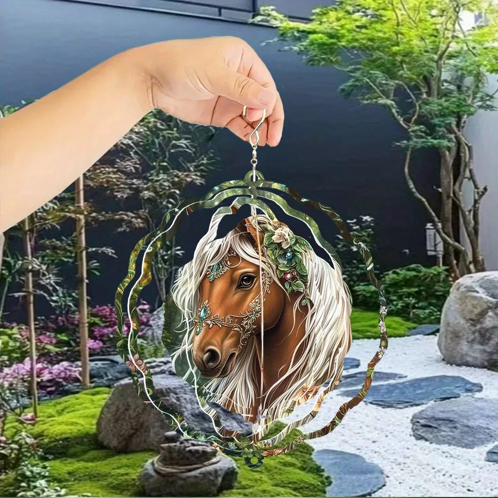 CIFbuy 360° Rotating Wind Spinner, Shiny Kaleidoscope Metal Wind Chime, Outdoor Garden Patio Yard Home Decor CIFbuy 3D Metal Ho
