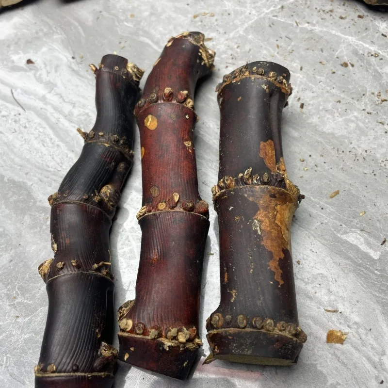 Three Natural Red Bamboo Root Hand Pieces Random Delivery Wenwan Palm Plaything Whip Handle 12cm 25 Collectible Gift for Adult