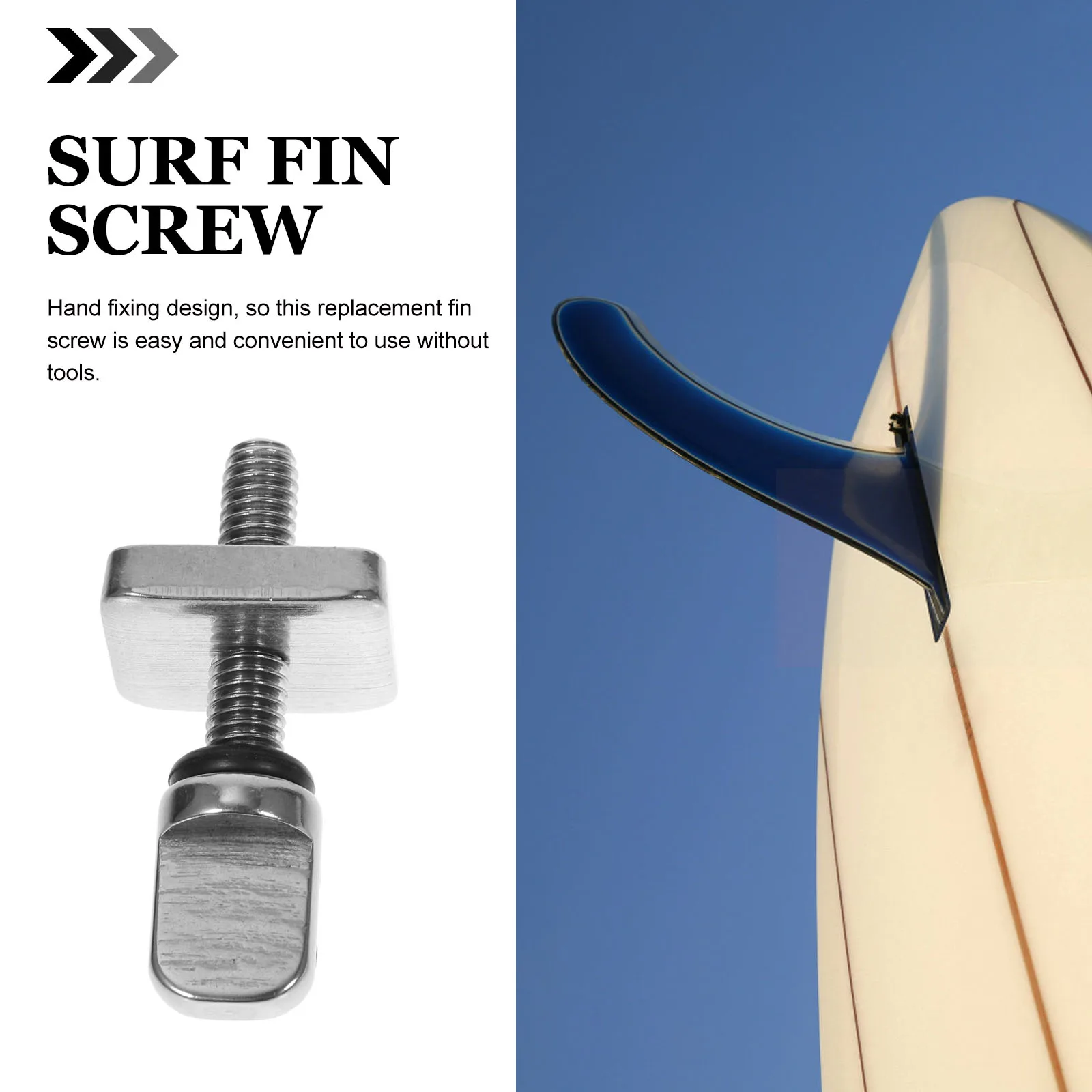

Paddle Board Fin Screw Stainless Steel Replacement Surfing Accessories Durable Quick Release Tail Fin Screw Kit