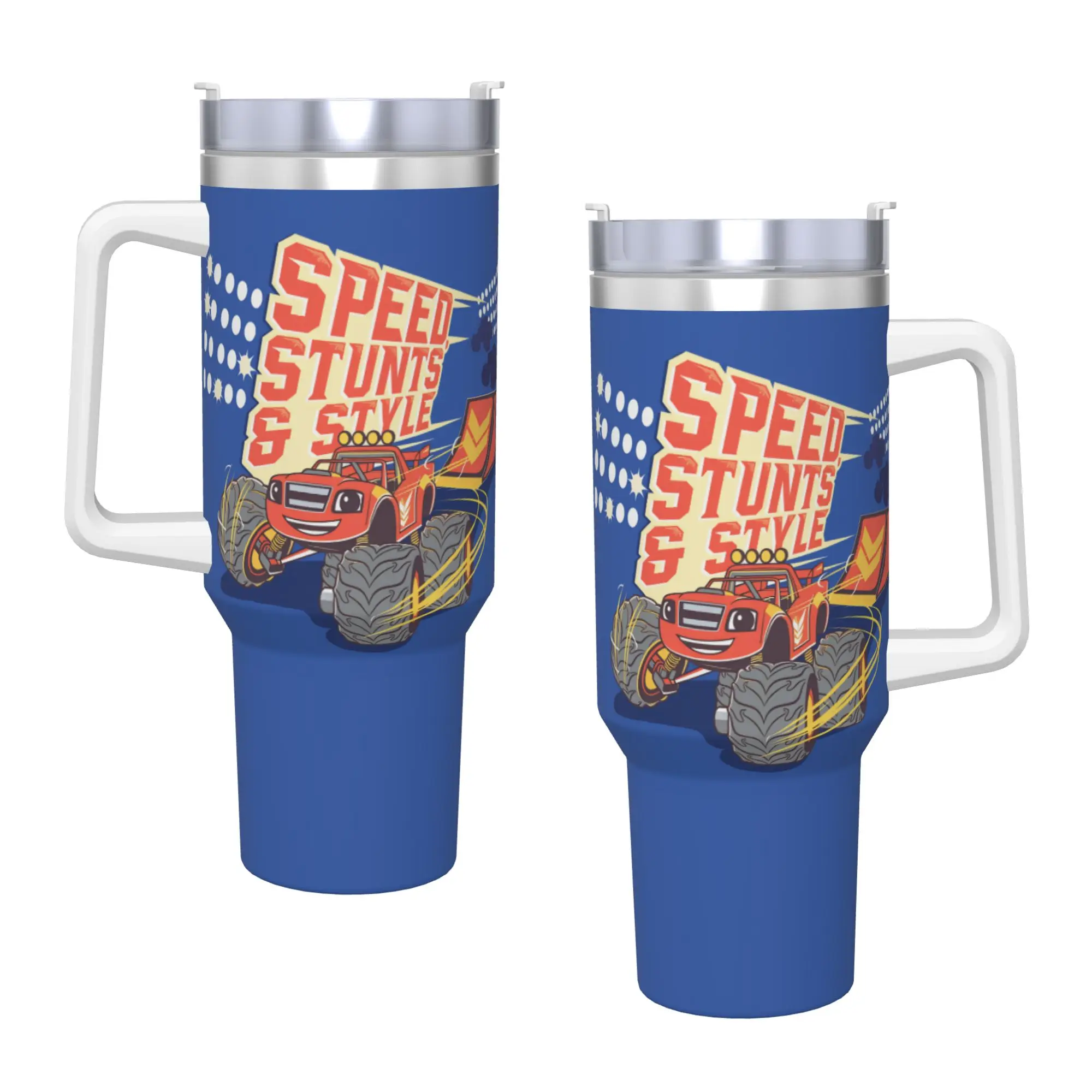 40oz B-Blaze and the Monster M-Machines Tumbler  Cold Drink Leakproof Water Bottle Stainless Steel Travel Coffee Mug,