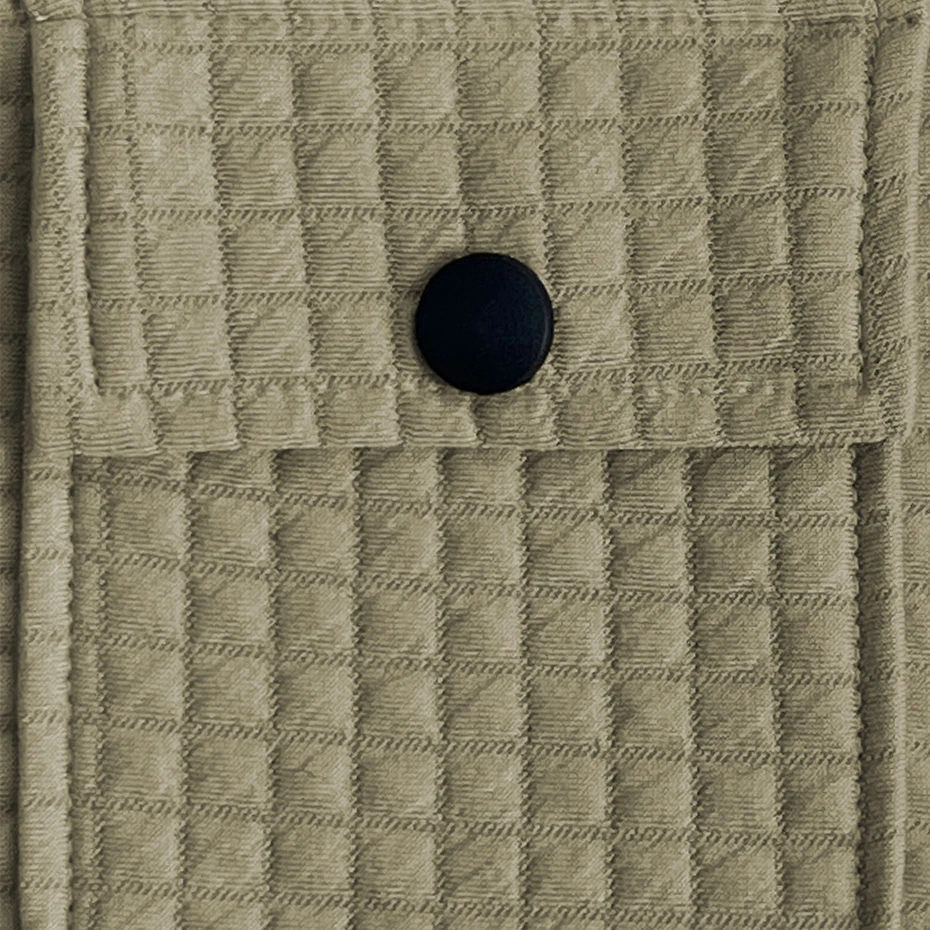 Solid Color Plaid Jacket Men Spring Autumn Jackets Cargo Coats Fashion Casual Pocket Design Outerwear Male