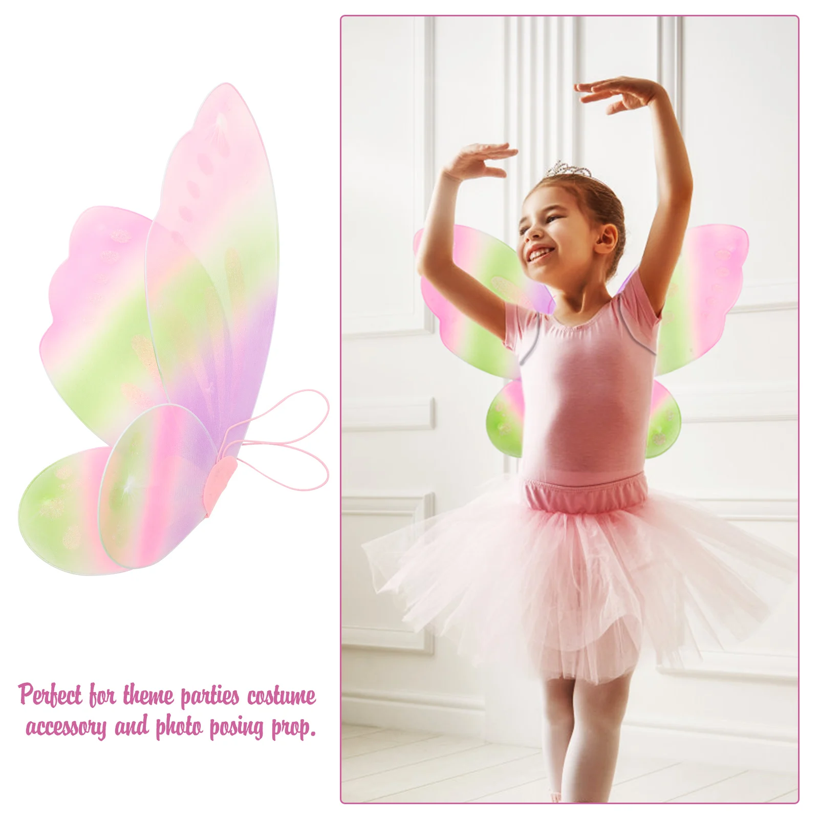 

Kids Girls Pink Festival Women Halloween Costume Party Accessories Cosplay Wing Photo Accessories Theme