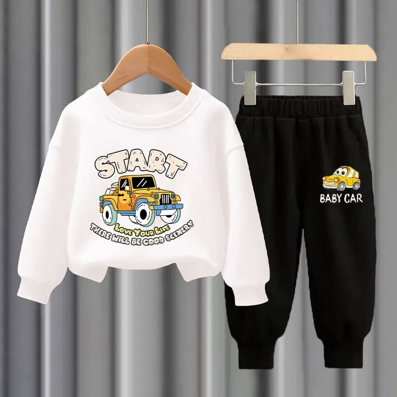 Boys Sweatshirts +Pants Kids Sets Tracksuit 2PCS/Set 2023 Cartoon Spring Autumn Cotton Outfits Jogging Suit Children Clothing