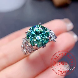 Luxury 925 Sterling Silver AAA+ Zircon Crystal Open Rings For Women Money 925 Wedding Party Jewelry Gift