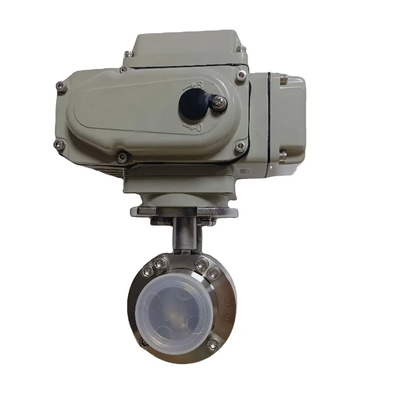 Stainless Steel Electric Butterfly Valve Tri Clamp Sanitary Customizable for Pharmaceutical Food Industries Compatible