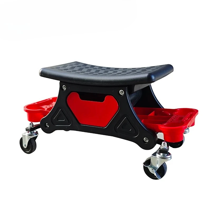 

Мобильный ремонтный стул для автосервиса 59*27*29.5 см с отсеками для хранения, для автодетейлинга и обслуживания автомобилей